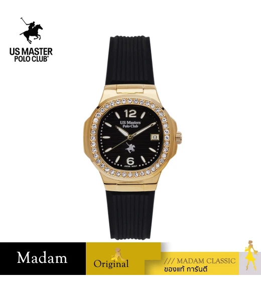 นาฬิกาข้อมือ US MASTERS POLO CLUB USM-DD54-GD-BK THE EMPIRE LADY DIAMOND DATE GOLD / BLACK	