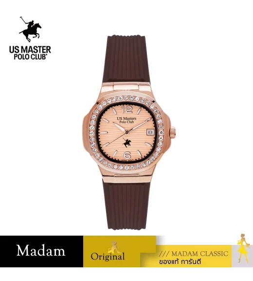 นาฬิกาข้อมือ US MASTERS POLO CLUB USM-DD54-BR-RG THE EMPIRE LADY DIAMOND DATE BROWN / ROSEGOLD	