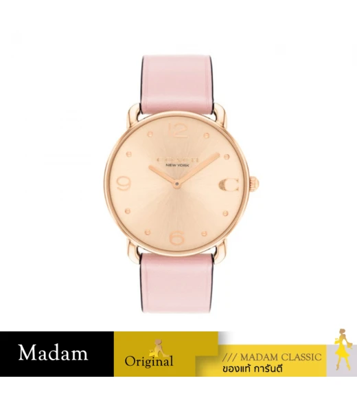 นาฬิกาข้อมือผู้หญิง COACH 14504288 ELLIOT Watch for Women Leather Band Analog Quartz  Leather Pink		