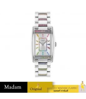 นาฬิกาข้อมือ COACH 14503874 LADIES' REESE STAINLESS STEEL RECTANGLE WITH RAINBOW CRYSTAL MARKERS 24X35 MM.  		