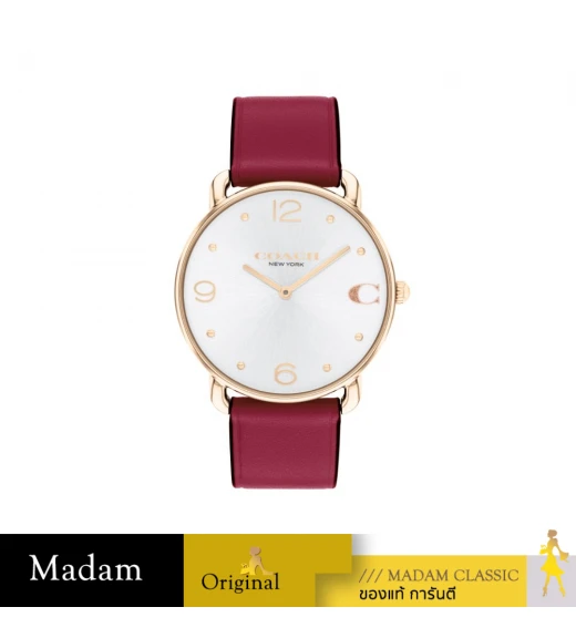 นาฬิกาข้อมือผู้หญิง COACH 14504204 Ladies Elliot Women's Watch Leather  Red