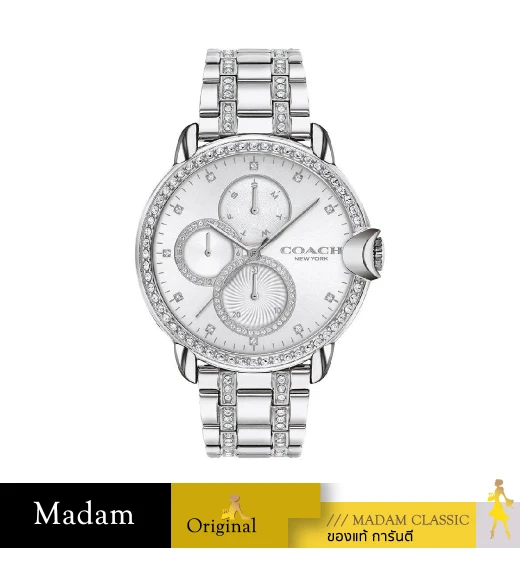 นาฬิกาข้อมือ COACH 14503860,CRYSTALS WOMEN'S MULTI-FUNCTION WATCH, 38 MM,STAINLESS STEEL,SILVER		