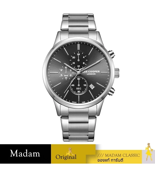 นาฬิกาข้อมือ LEE COOPER LC08042-350,44 MM,STAINLESS STEEL,BLACK / SILVER		