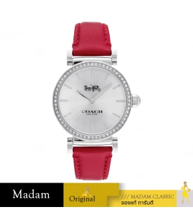 นาฬิกาข้อมือ COACH 14503869,34 MM,LEATHER STRAP,SILVER / RED 				
