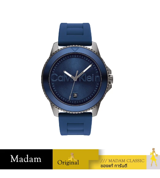 นาฬิกาข้อมือ CALVIN KLEIN CK25200384,44 MM.,SILICONE STRAP,BULE 				