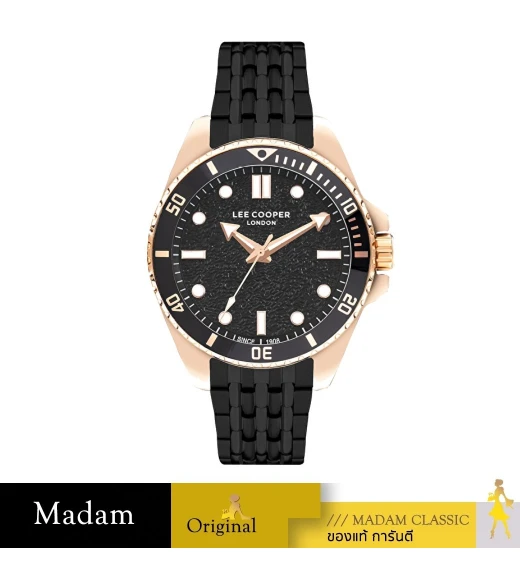 นาฬิกาข้อมือ LEE COOPER LC07954-650,43 MM,SILICONE STRAP,BLACK				
