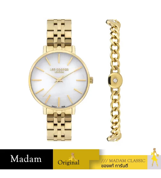 GIFT SET นาฬิกาพร้อมสร้อยข้อมือ LEE COOPER LC07857-120,34 MM.,STAINLESS STEEL,GOLD    				