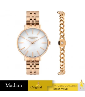 GIFT SET นาฬิกาพร้อมสร้อยข้อมือ LEE COOPER LC07857-420,34 MM.,STAINLESS STEEL,ROSE GOLD  				