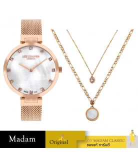 Gift set นาฬิกาพร้อมสร้อยคอ LEE COOPER LC07806-420,36 MM.,STAINLESS STEEL,ROSE GOLD				