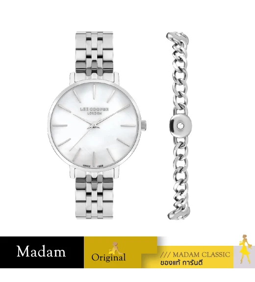 GIFT SET นาฬิกาพร้อมสร้อยข้อมือ LEE COOPER LC07857-320,34 MM.,STAINLESS STEEL,SILVER     				