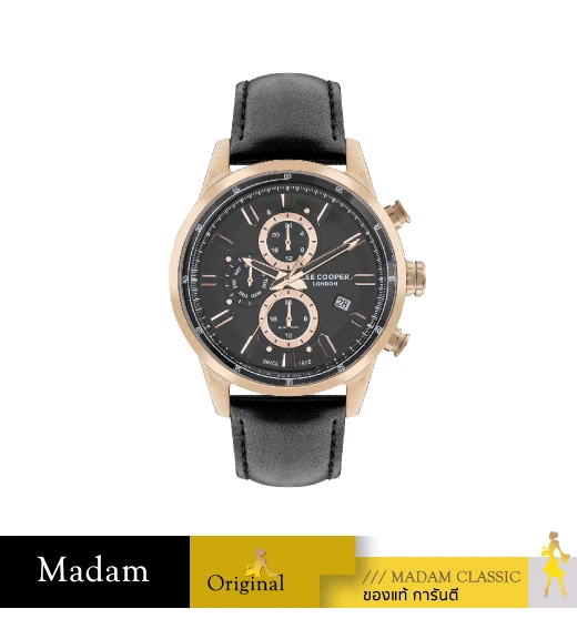 นาฬิกาข้อมือ LEE COOPER LC07855-451,45 MM.,LEATHER STRAP,BLACK   				