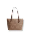กระเป๋าสะพายไหล่ COACH CBT20  ZIP TOP TOTE BAG IN SIGNATURE CANVAS  (IMXHE)	