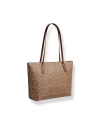 กระเป๋าสะพายไหล่ COACH CBT20  ZIP TOP TOTE BAG IN SIGNATURE CANVAS  (IMXHE)	