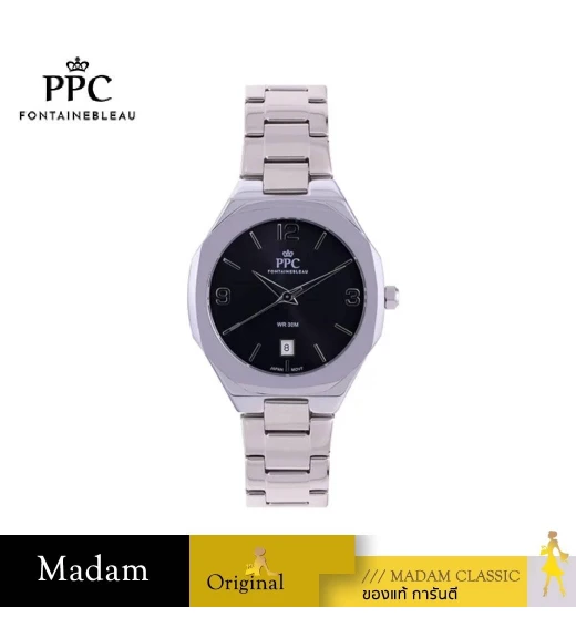 นาฬิกาข้อมือ PPC FONTAINEBLEAU PPC-EE06-SRG-BK JOAN CLASSIC DATE BLACK 36 MM, BLACK