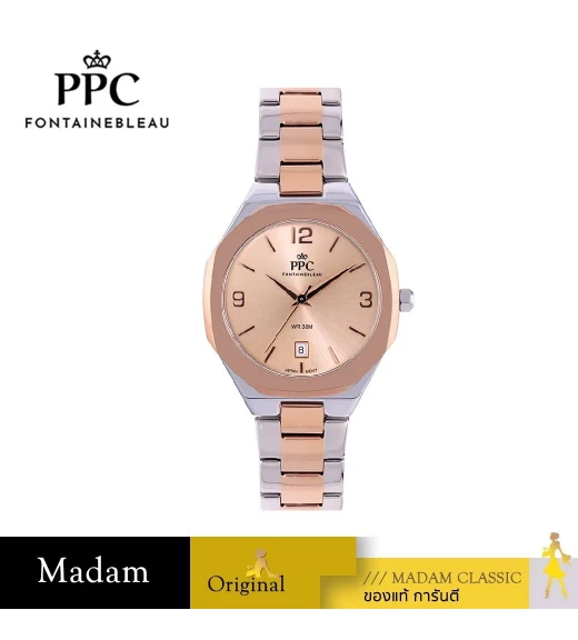 นาฬิกาข้อมือ PPC FONTAINEBLEAU PPC-EE06-SRG-PK JOAN CLASSIC DATE SILVER ROSEGOLD / PINK 36 MM,SILVER ROSEGOLD / PINK	