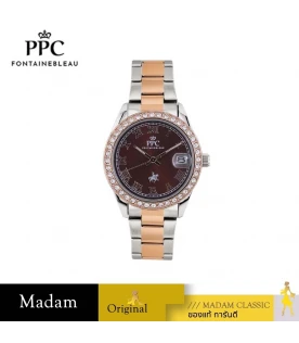 นาฬิกาข้อมือ PPC FONTAINEBLEAU PPC-ED01-SRG-BR ÉTOILE ROMANS CLASSIC SILVER ROSEGOLD / BROWN 36 MM,SILVER ROSEGOLD / BROWN	