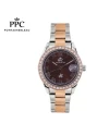 นาฬิกาข้อมือ PPC FONTAINEBLEAU PPC-ED01-SRG-BR ÉTOILE ROMANS CLASSIC SILVER ROSEGOLD / BROWN 36 MM,SILVER ROSEGOLD / BROWN	