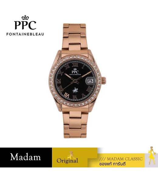นาฬิกาข้อมือ PPC FONTAINEBLEAU PPC-ED01-RG-BK ÉTOILE ROMANS CLASSIC ROSEGOLD / BLACK 36 MM,ROSEGOLD / BLACK	