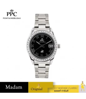 นาฬิกาข้อมือ PPC FONTAINEBLEAU PPC-ED01-BK ÉTOILE ROMANS CLASSIC BLACK 36 MM,BLACK	