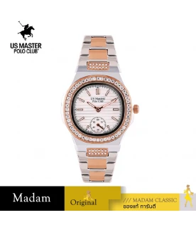 นาฬิกาข้อมือ US MASTERS POLO CLUB USM-ED03-SRG-WE THE EMPIRE LADY CRYSTAL 32.5 MM,SILVER ROSEGOLD / WHITE