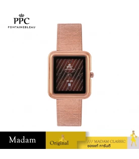 นาฬิกาข้อมือ PPC FONTAINEBLEAU PPC-EC15-RG-BR DORÉE LINEA DATE 30 MM,ROSEGOLD / BROWN