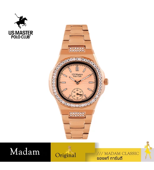 นาฬิกาข้อมือ US MASTERS POLO CLUB USM-ED03-RG THE EMPIRE LADY CRYSTAL 32.5 MM,ROSEGOLD
