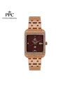 นาฬิกาข้อมือ PPC FONTAINEBLEAU PPC-DG09-RG-BR DORÉE DIAMANT CLASSIC DATE 28 MM,ROSEGOLD / BROWN