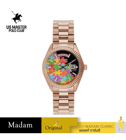 นาฬิกาข้อมือ US MASTERS POLO CLUB USM-DF08-RG-BK MANHATTAN JIGSAW DAY DATE 36 MM,ROSEGOLD / BLACK นาฬิกาข้อมือ US MASTERS POLO CLUB USM-DF08-RG-BK MANHATTAN JIGSAW DAY DATE 36 MM,ROSEGOLD / BLACK