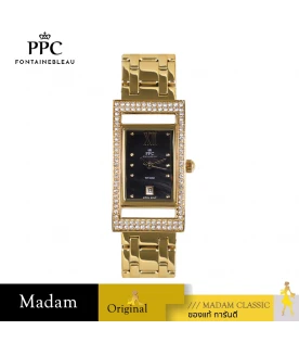 นาฬิกาข้อมือ PPC FONTAINEBLEAU PPC-EC03-GD-BK DORÉE DIAMOND GALLERY DATE 21 MM,GOLD / BLACK