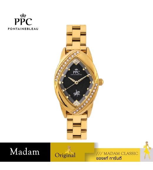 นาฬิกาข้อมือ PPC FONTAINEBLEAU PPC-ED12-GD-BK CANNES ETERNAL GEMS 22 MM,GOLD / BLACK