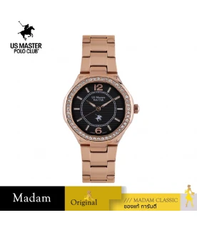 นาฬิกาข้อมือ US MASTERS POLO CLUB USM-EE01-RG-BK FIRST LADY CLASSIC DIAMOND 32 MM,ROSEGOLD / BLACK