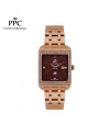 นาฬิกาข้อมือ PPC FONTAINEBLEAU PPC-DG09-RG-BR DORÉE DIAMANT CLASSIC DATE 28 MM,ROSEGOLD / BROWN