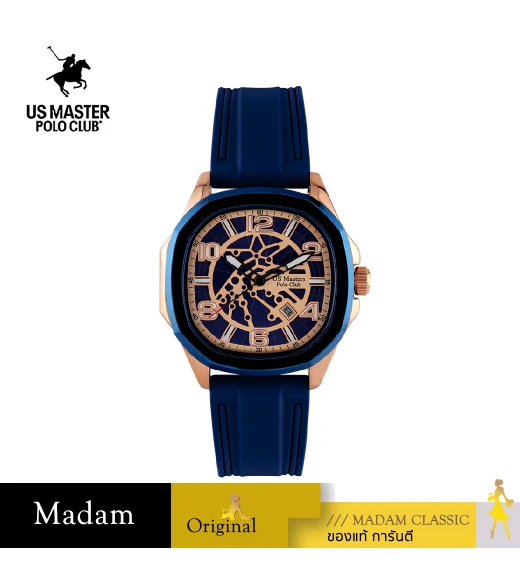 นาฬิกาข้อมือ US MASTERS POLO CLUB USM-EC06-BU-RBU THE EMPIRE STRUCTURE 42 MM,BLUE / ROSEGOLD BLUE