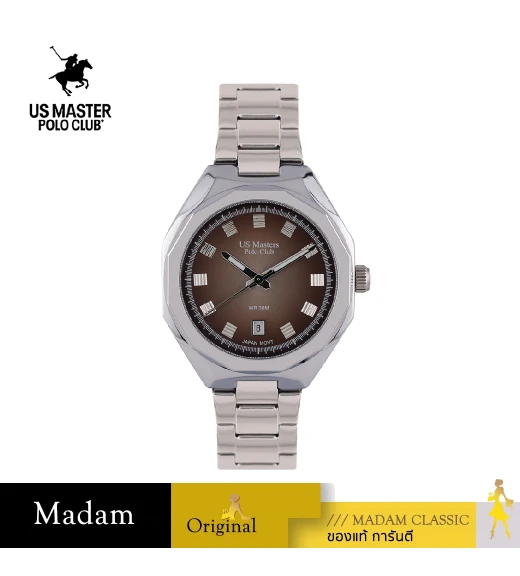 นาฬิกาข้อมือ US MASTERS POLO CLUB USM-EE02-LBR DETROIT MODERN DATE 37 MM,LIGHT BROWN