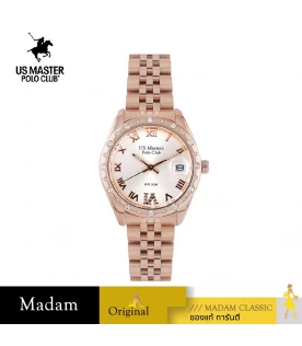 "นาฬิกาข้อมือ US MASTERS POLO CLUB USM-EC02-RG-WE  NEW YORK CLASSIC ROMAN DATE 33 MM,ROSEGOLD / WHITE"
