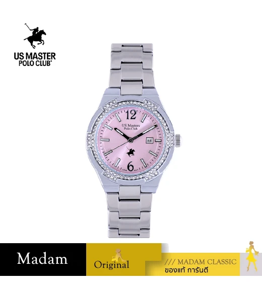 นาฬิกาข้อมือ US MASTERS POLO CLUB USM-EE03-LPK FIRST LADY LUXE DIAMOND DATE 33 MM,LIGHT PINK