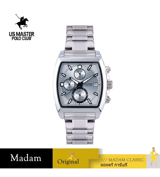 นาฬิกาข้อมือ US MASTERS POLO CLUB USM-EF05-LGY RX-1 ELEGANT CHRONO DATE 38 MM,LIGHT GREY