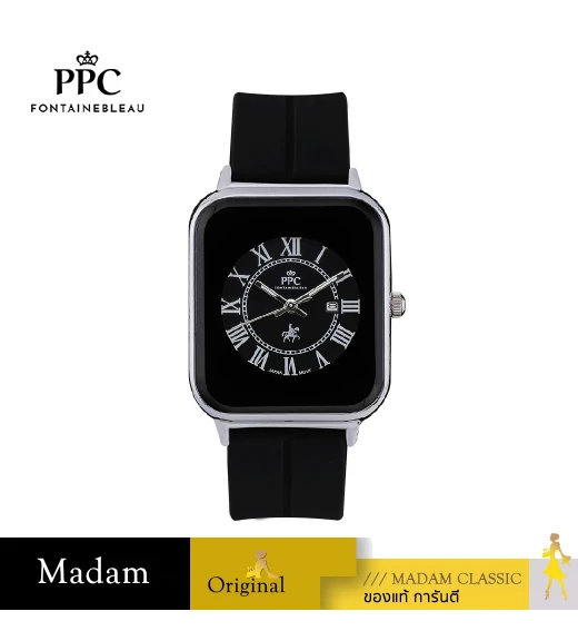 นาฬิกาข้อมือ PPC FONTAINEBLEAU PPC-DH01-BK-BK JEUNESSE QUAD EDGE ROMAN DATE 35 MM,BLACK / BLACK