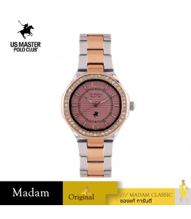 นาฬิกาข้อมือ US MASTERS POLO CLUB USM-EE01-SRG-PK FIRST LADY CLASSIC DIAMOND 32 MM,SILVER ROSEGOLD / PINK