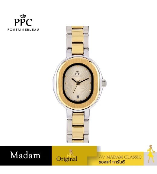 นาฬิกาข้อมือ PPC FONTAINEBLEAU PPC-EB07-SGD-LGD OVALE MODERN DATE 26 MM,SILVER GOLD / LIGHT GOLD