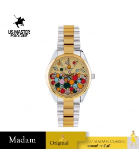 นาฬิกาข้อมือ US MASTERS POLO CLUB USM-EE06-SGD-GD NEW YORK COLOR BALL DATE 31 MM,SILVER GOLD / GOLD