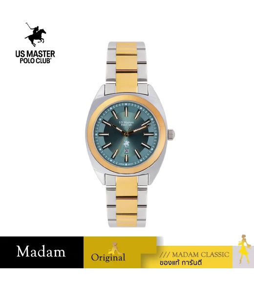 นาฬิกาข้อมือ US MASTERS POLO CLUB USM-DE05-SGD-OGN BOSTON CLASSIC 35 MM,SILVER GOLD / ORIENT GREEN