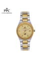 นาฬิกาข้อมือ PPC FONTAINEBLEAU PPC-DI04-SGD-GD JOAN CLASSIC LOGO DATE 34 MM,SILVER GOLD / GOLD