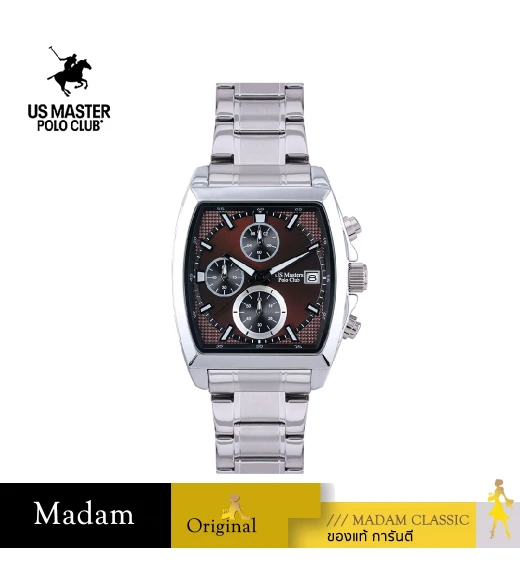 นาฬิกาข้อมือ US MASTERS POLO CLUB USM-EF05-BR RX-1 ELEGANT CHRONO DATE 38 MM,BROWN