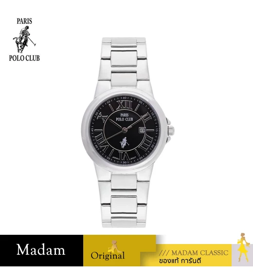 นาฬิกาข้อมือ PARIS POLO CLUB PPC-DA05-BK  33 MM,SILVER / BLACK	