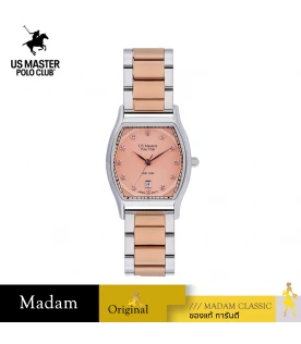 นาฬิกาข้อมือ US MASTERS POLO CLUB USM-DE24-SRG-LOR FIRST LADY REGAL 28 MM,SILVER ROSEGOLD / LIGHT ORANGE	
