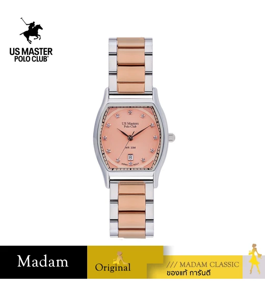 นาฬิกาข้อมือ US MASTERS POLO CLUB USM-DE24-SRG-LOR FIRST LADY REGAL 28 MM,SILVER ROSEGOLD / LIGHT ORANGE	
