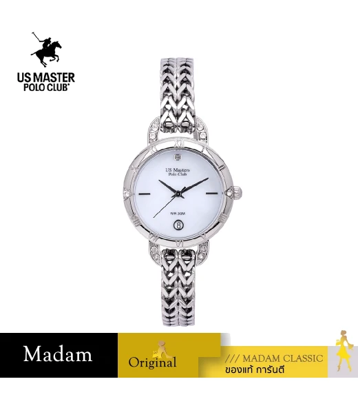 นาฬิกาข้อมือ US MASTERS POLO CLUB USM-DH07-WE FIRST LADY ETERNA CHAIN DATE 32 MM,WHITE นาฬิกาข้อมือ US MASTERS POLO CLUB USM-DH07-WE FIRST LADY ETERNA CHAIN DATE 32 MM,WHITE
