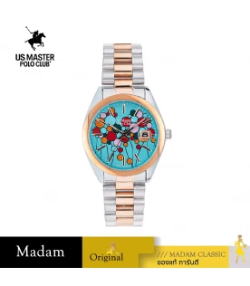 นาฬิกาข้อมือ US MASTERS POLO CLUB USM-EC03-SRG-CY NEW YORK BALLOON DATE 36 MM,SILVER ROSEGOLD / CYAN