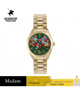 นาฬิกาข้อมือ US MASTERS POLO CLUB USM-EC03-GD-GN NEW YORK BALLOON DATE 36 MM,GOLD / GREEN